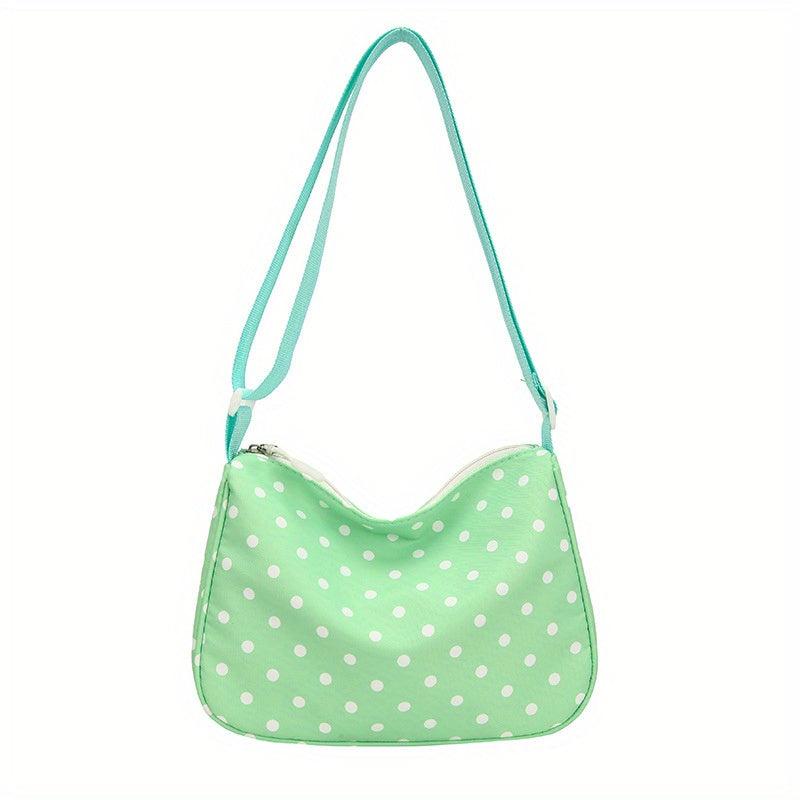 Polka Dot Nylon Shoulder Bag Large Capacity Zipper School Bag