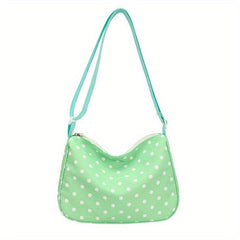 Polka Dot Nylon Shoulder Bag Large Capacity Zipper School Bag