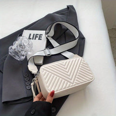 Chevron Embossed Crossbody Bag Small Square Purse