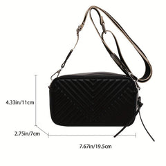Chevron Embossed Crossbody Bag Small Square Purse