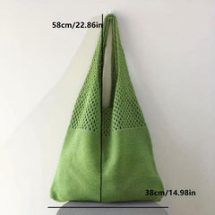 Knitted Shoulder Bag Solid Storage Bag Women's Large Capacity Bag