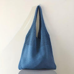 Knitted Shoulder Bag Solid Storage Bag Women's Large Capacity Bag