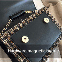 Plaid Pattern Shoulder Bag Tassel Flap Square Bag Tribal Style Crossbody Bag