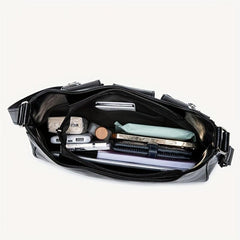 Niche Shoulder Bag Solid Hobo Bag with Chain Decor