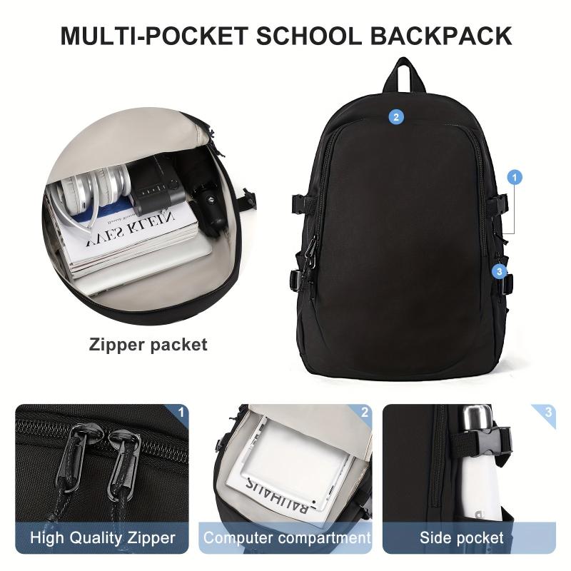 Minimalist Solid Backpack Zipper for Students & Travelers