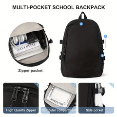 Minimalist Solid Backpack Zipper for Students & Travelers
