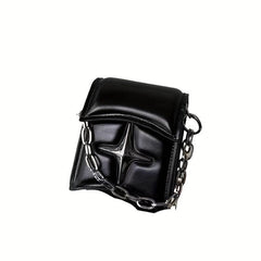 Y2K Metal Star Decor Satchel Bag with Chain Strap