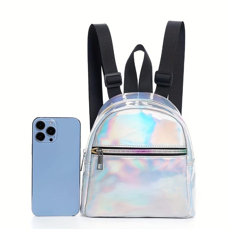 Stylish Laser Backpack Zipper Travel Rucksack Daypack