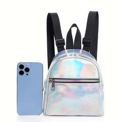 Stylish Laser Backpack Zipper Travel Rucksack Daypack
