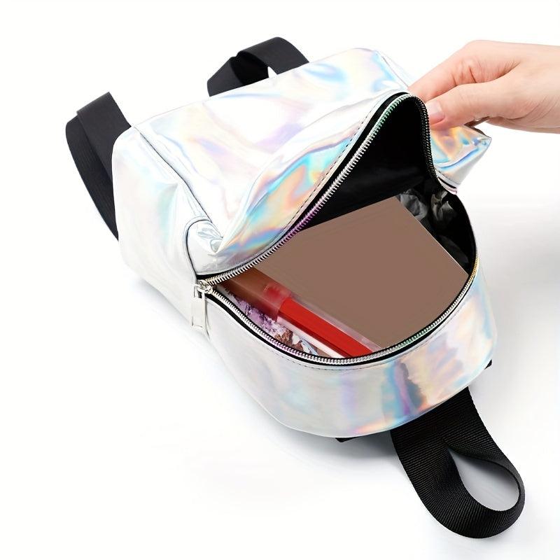 Stylish Laser Backpack Zipper Travel Rucksack Daypack