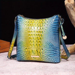 Crocodile Pattern Gradient Crossbody Bag PU Leather Textured Bag Purse