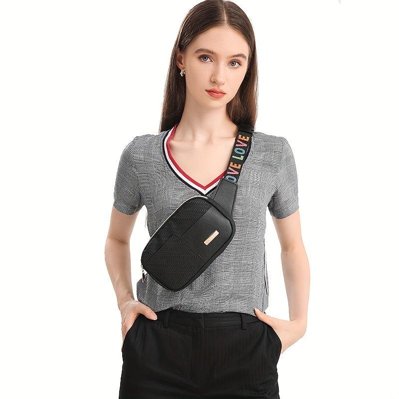 Vintage Crossbody Bag Classic Purse Zipper Chest Square Bag Women