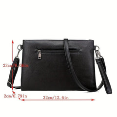 Gothic Skull Pattern Crossbody Bag Punk Shoulder Handbag For Halloween