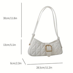 Geometric Embossed Shoulder Bag PU Underarm Bag Women's Casual Handbag
