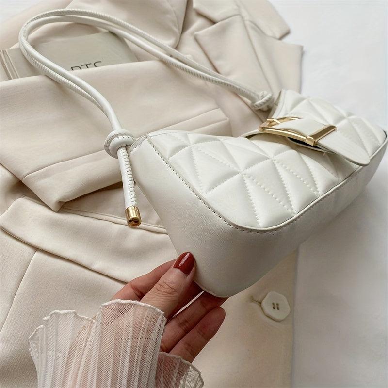 Geometric Embossed Shoulder Bag PU Underarm Bag Women's Casual Handbag