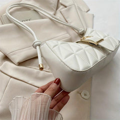 Geometric Embossed Shoulder Bag PU Underarm Bag Women's Casual Handbag