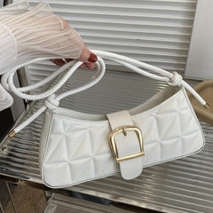 Geometric Embossed Shoulder Bag PU Underarm Bag Women's Casual Handbag