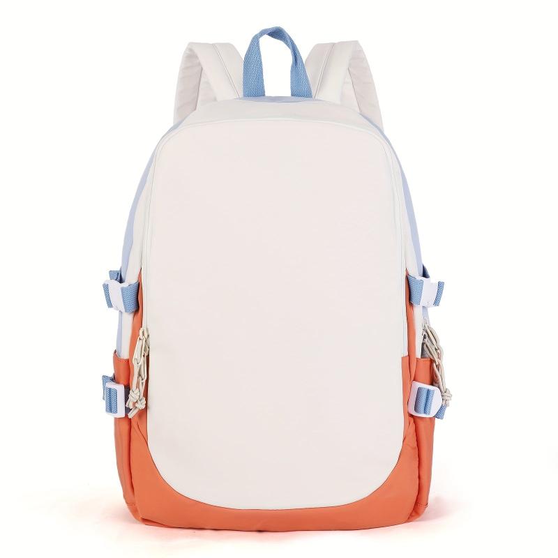 Large Capacity Colorblock Backpack Stylish Zipper Backpack For School