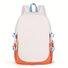 Large Capacity Colorblock Backpack Stylish Zipper Backpack For School