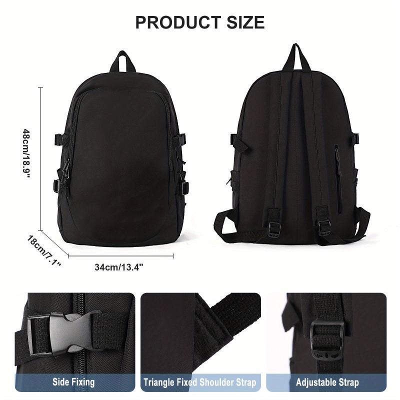 Large Capacity Colorblock Backpack Stylish Zipper Backpack For School