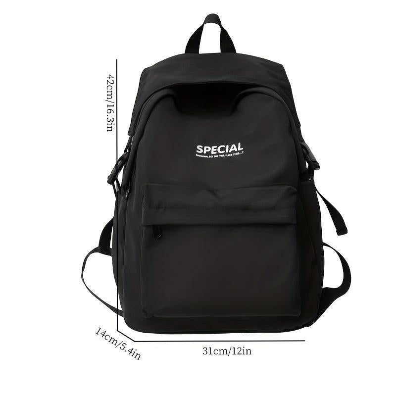 Nylon Laptop Backpack Preppy Style Schoolbag