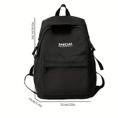 Nylon Laptop Backpack Preppy Style Schoolbag