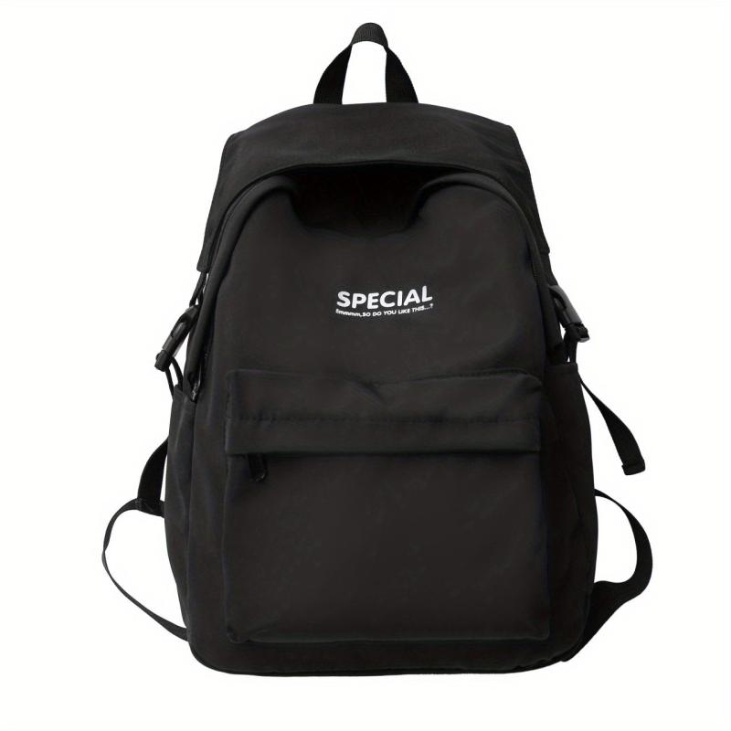 Nylon Laptop Backpack Preppy Style Schoolbag