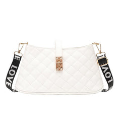 Quilted Detail Crossbody Bag Twist Lock Shoulder Bag