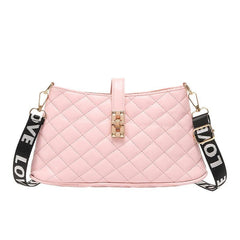 Quilted Detail Crossbody Bag Twist Lock Shoulder Bag