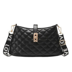 Quilted Detail Crossbody Bag Twist Lock Shoulder Bag