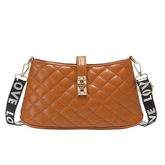Quilted Detail Crossbody Bag Twist Lock Shoulder Bag