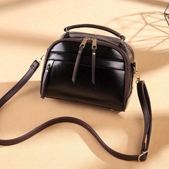 Retro Crossbody Bag Vegan Leather Handbag Top Handle Purse