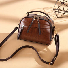Retro Crossbody Bag Vegan Leather Handbag Top Handle Purse