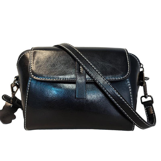 Vintage Solid Shoulder Bag Minimalist Flap Bag For Work