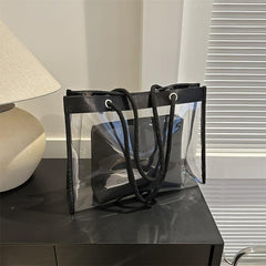 2pc Transparent Tote Bag Set - Jelly Shoulder Bag