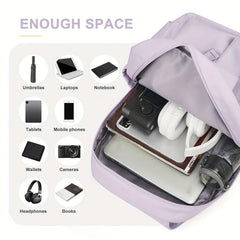 Preppy Solid Backpack School Minimalist Storage Daypack All Match Versatile