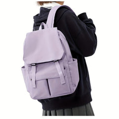 Preppy Solid Backpack School Minimalist Storage Daypack All Match Versatile