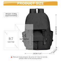 Preppy Solid Backpack School Minimalist Storage Daypack All Match Versatile