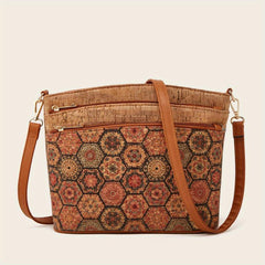Vintage Flower Print Shoulder Bag Classic Crossbody Bag