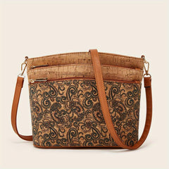 Vintage Flower Print Shoulder Bag Classic Crossbody Bag