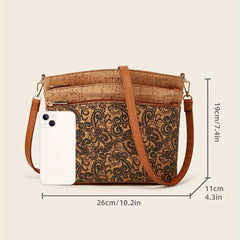Vintage Flower Print Shoulder Bag Classic Crossbody Bag