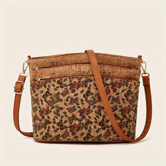 Vintage Flower Print Shoulder Bag Classic Crossbody Bag