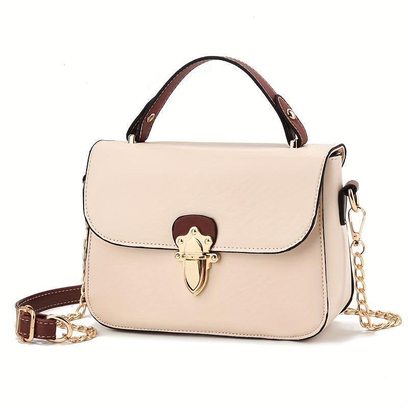 Retro Chain Crossbody Bag Square Purse Flap Handbag For Women