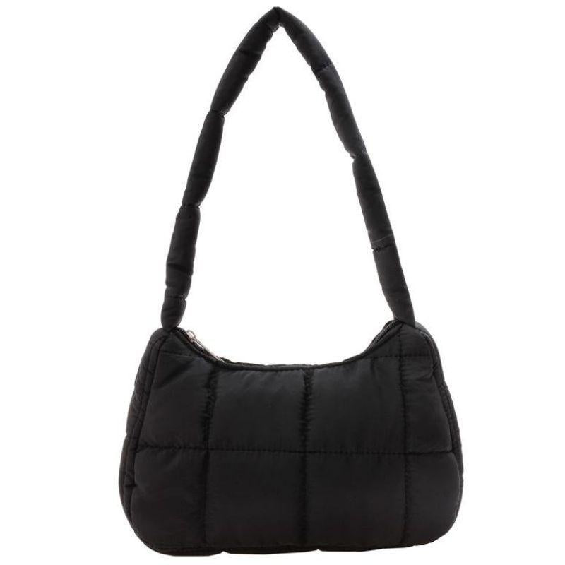 Quilted Shoulder Hobo Bag Padded Underarm Bag Casual Handbag & Purse