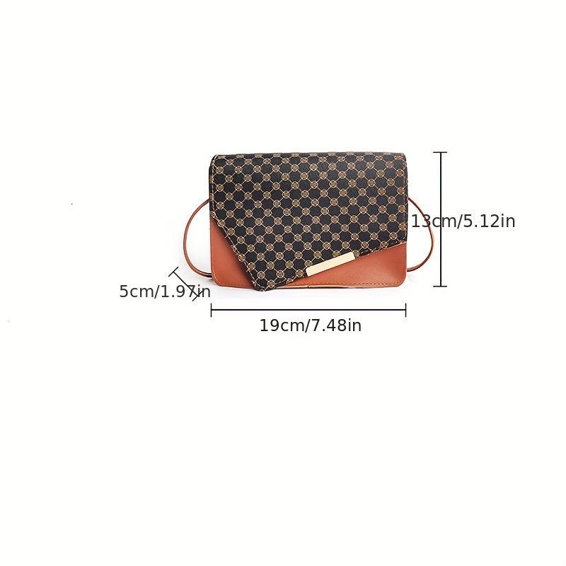 Mini Retro Square Crossbody Bag PU Leather Textured Bag Purse