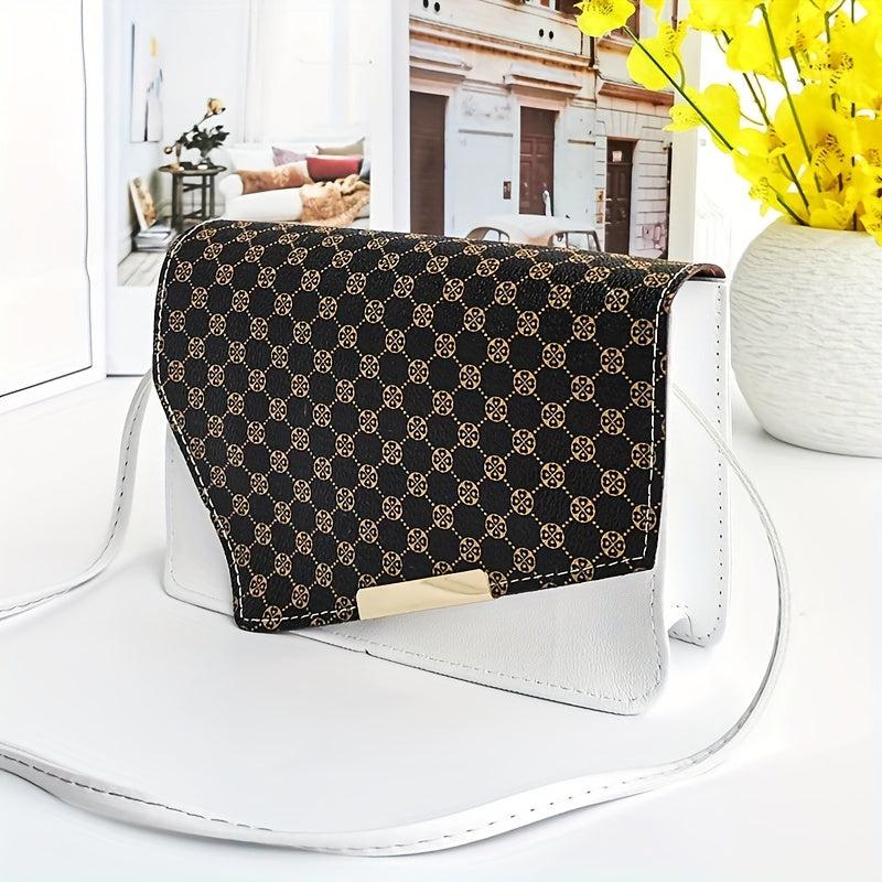 Mini Retro Square Crossbody Bag PU Leather Textured Bag Purse