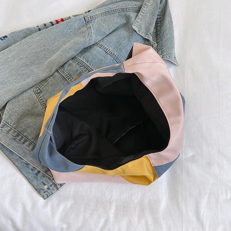 Colorblock Patchwork Shoulder Bag Large Capacity Hobo Bag