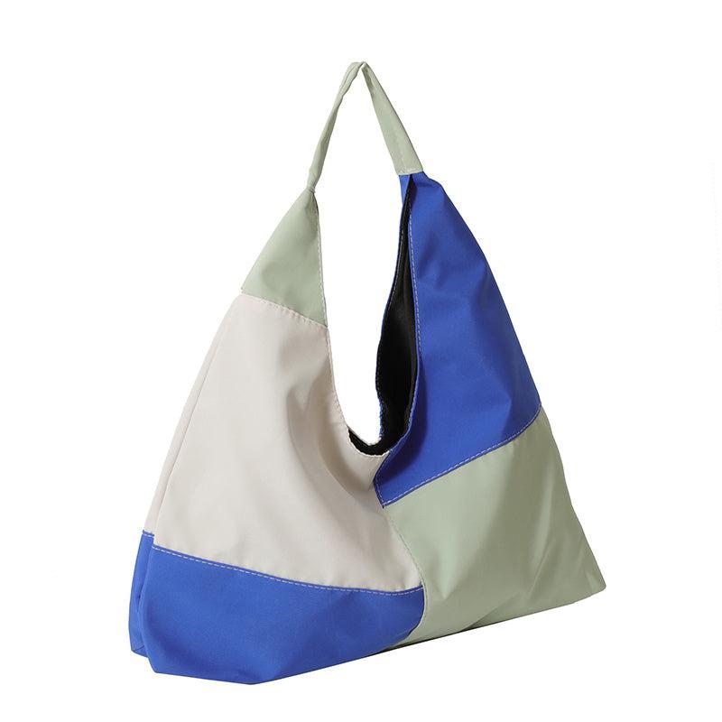 Colorblock Patchwork Shoulder Bag Large Capacity Hobo Bag