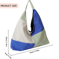 Colorblock Patchwork Shoulder Bag Large Capacity Hobo Bag