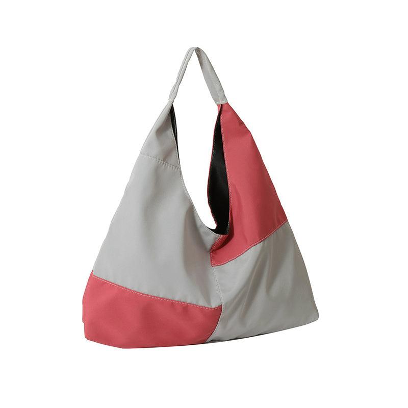 Colorblock Patchwork Shoulder Bag Large Capacity Hobo Bag